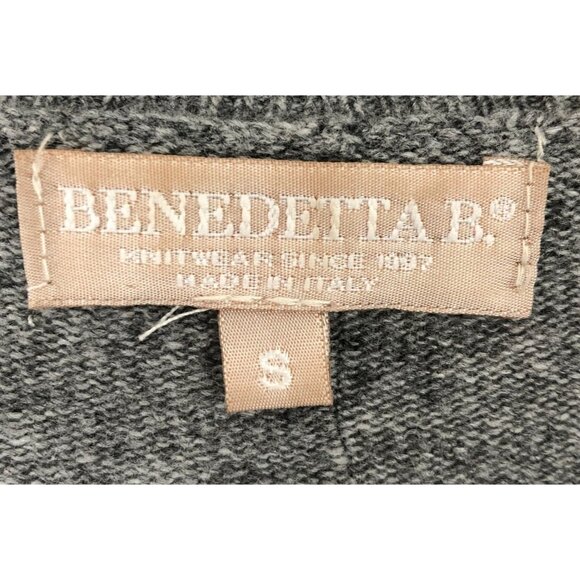 Benedetta B Merino Wool Cashmere Sweater Women Small Gray V-Neck Long Sleeve - Picture 5 of 8